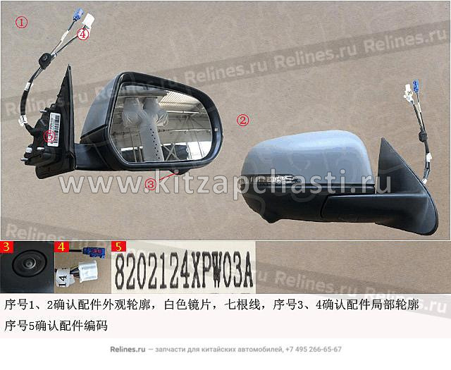 Зеркало боковое правое в сборе Great Wall Poer   8202124XPW03A